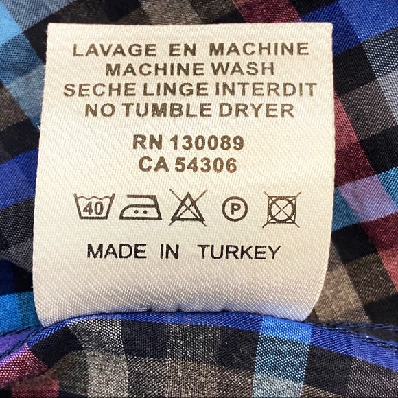 Jared Lang Plaid Button Down Shirt Roll Tab Sleeves Size Large - Picture 7 of 7